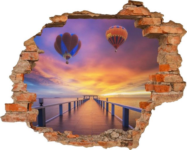 Conni Oberkircher´s Wandsticker »Balloons - Heißluftballon am Abendhimmel«, selbstklebend, Brücke, Entspannung, Sonnenuntergang-Wandtattoos-Inspirationen