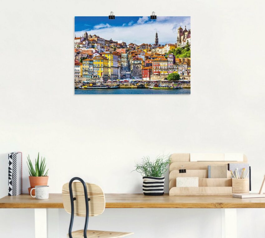 Artland Wandbild »Farbiges Panorama Porto«, Bilder von Europa (1 Stück), in vielen Größen & Produktarten - Alubild / Outdoorbild für den Außenbereich, Leinwandbild, Poster, Wandaufkleber / Wandtattoo auch für Badezimmer geeignet-Bilder-Ideen für dein Zuhause von Home Trends