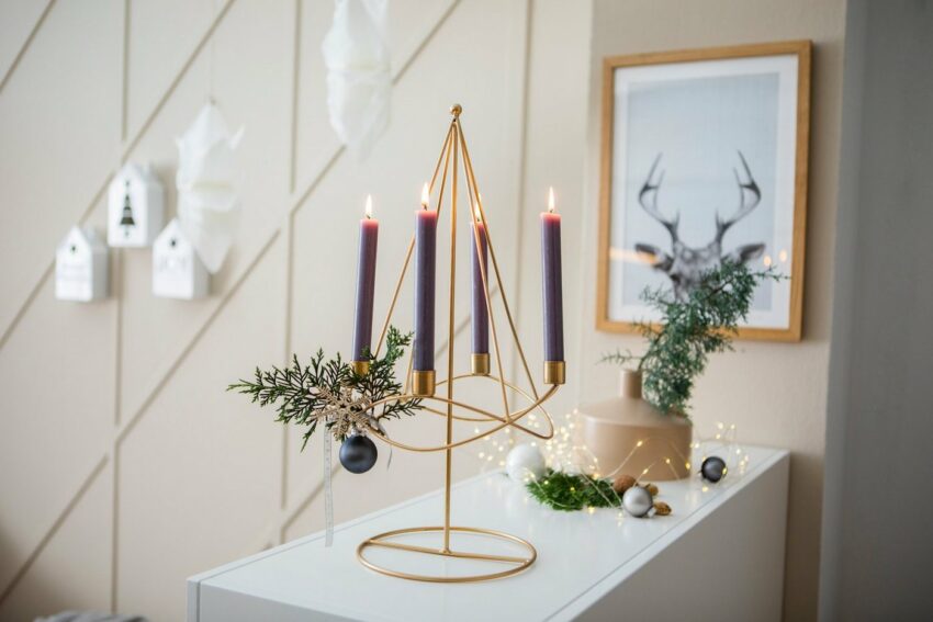AM Design Adventsleuchter, Kerzenleuchter, aus Metall, Höhe ca. 49,5 cm-Kerzenhalter-Ideen für dein Zuhause von Home Trends