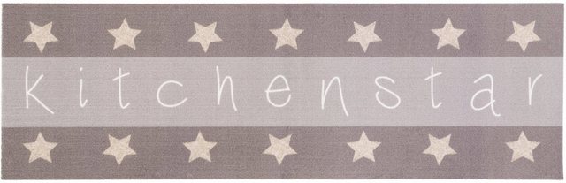 Küchenläufer »Küchenläufer KITCHEN STAR«, Primaflor-Ideen in Textil, rechteckig, Höhe 5 mm, mit Schriftzug & Motiv Sterne, rutschhemmend, waschbar, Küche-Teppiche-Inspirationen