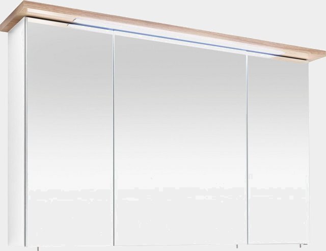 PELIPAL Spiegelschrank »Quickset 923« Breite 115 cm, 3-türig, eingelassene LED-Beleuchtung, Schalter-/Steckdosenbox, Türdämpfer-Schränke-Inspirationen
