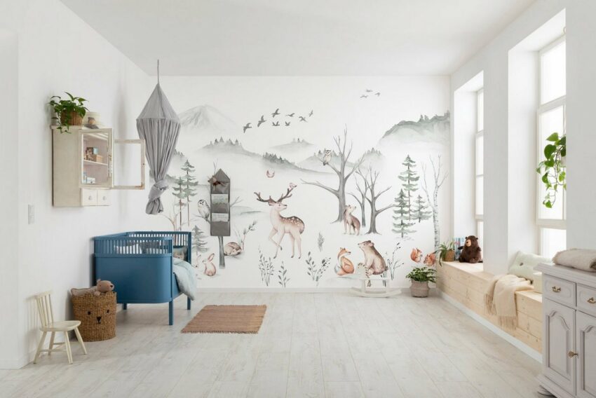 Komar Fototapete »Cozy Woods«, glatt, bedruckt, Comic, Retro, mehrfarbig, BxH: 400x280 cm-Tapeten-Ideen für dein Zuhause von Home Trends