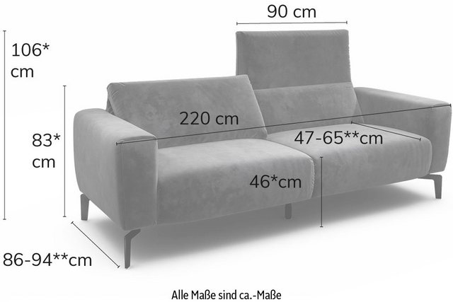 Sensoo 2,5-Sitzer »Cosy1«, Inklusive 3 einzigartiger Komfortfunktionen (verstellbare Sitzhärte, verstellbare Sitzposition, verstellbare Sitzhöhe)-Sofas-Inspirationen