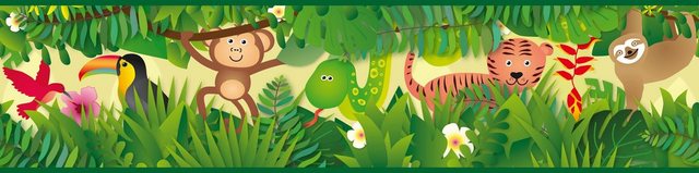 A.S. Création Bordüre »Jungle Friends«, glatt, für Baby- und Kinderzimmer, selbstklebend, PVC-frei-Bordüren-Inspirationen
