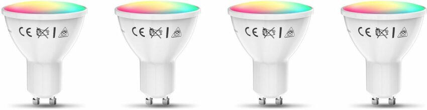 B.K.Licht LED-Leuchtmittel, GU10, 4 Stück, Farbwechsler, Smart Home LED-Lampe RGB WiFi App-Steuerung dimmbar CCT Glühbirne 5,5W 350 Lumen-Leuchtmittel-Ideen für dein Zuhause von Home Trends