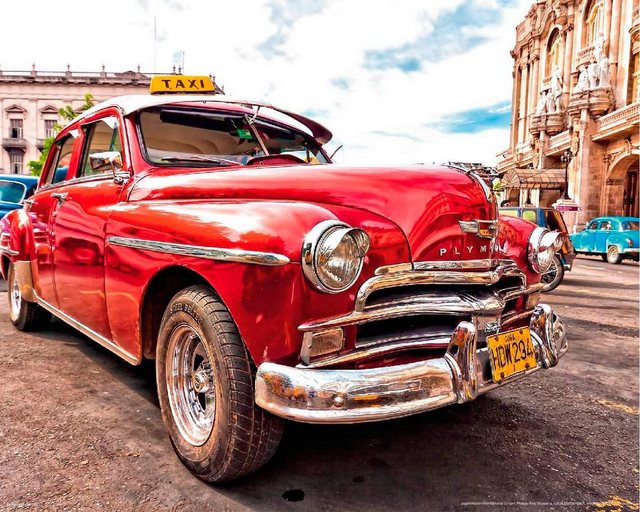 Papermoon Fototapete »Old Cuba Car«, glatt-Tapeten-Inspirationen