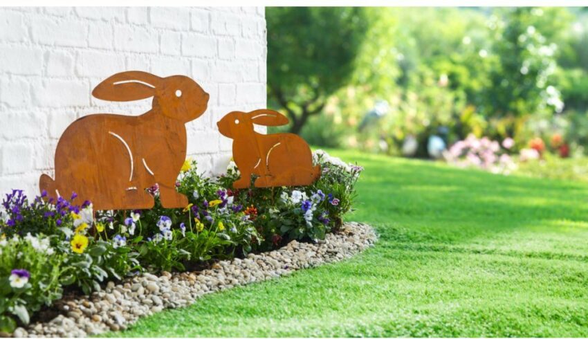 Gartenstecker »Hasen« (Set, 2-St) aus Metall, im Rost-Look, Höhe ca. 38 cm + 53 cm-Dekostecker-Ideen für dein Zuhause von Home Trends