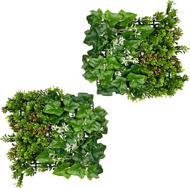 Künstliche Zimmerpflanze »Blättermatte Buchsbaum-Efeumix«, Creativ green, Höhe 33 cm, 2er Set-Kunstpflanzen-Inspirationen