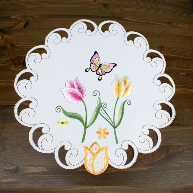 Platzset, »Schmetterlinge und Tulpen«, Delindo Lifestyle, (2-St), mit Zierstickerei-Tischsets-Inspirationen