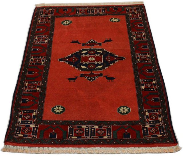Wollteppich »Afghan Medaillon Rosso 202 x 197 cm«, morgenland, quadratisch, Höhe 0,7 mm, Handgeknüpft-Teppiche-Inspirationen