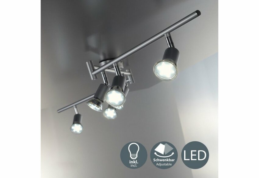 B.K.Licht LED Deckenspots, LED Deckenleuchte schwenkbar Spots inkl. 6x GU10 Leuchtmittel Wohnzimmer Deckenstrahler-Lampen-Ideen für dein Zuhause von Home Trends