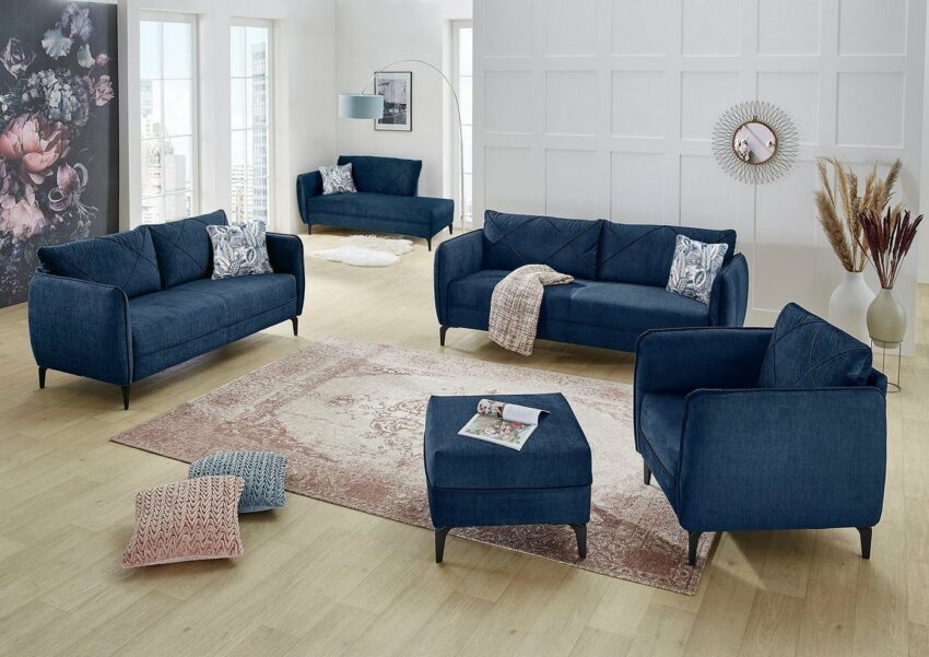 Places of Style Sessel, mit attraktiver Steppung, Rauten-Biesennähte, mit hervorragendem Sitzkomfort, Rücken mit Echtstoff bezogen-Sessel-Ideen für dein Zuhause von Home Trends