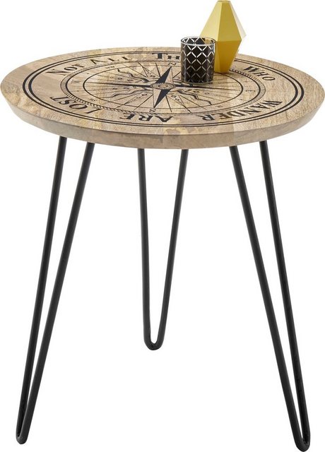 MCA furniture Beistelltisch »Nevis«, Tisch in Massivholz Akazie Natur lackiert mit Kompassmotiv-Tische-Inspirationen