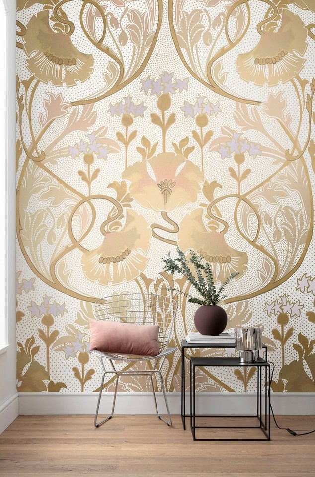 Komar Fototapete »Fino«, glatt, floral, schimmernd, Gold-Optik, (Packung)-Tapeten-Ideen für dein Zuhause von Home Trends