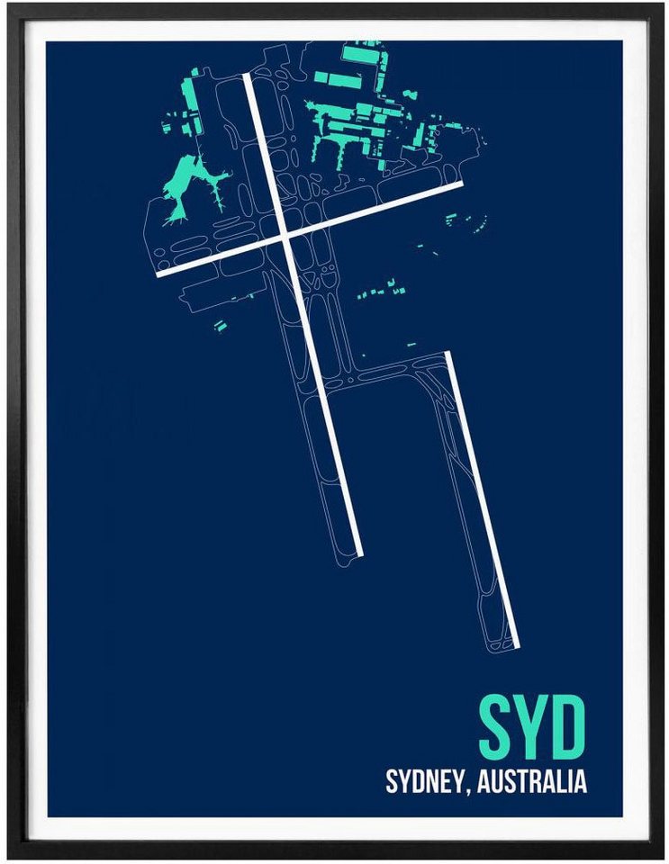 Wall-Art Poster »Wandbild SYD Grundriss Sydney«, Grundriss (1 Stück), Poster, Wandbild, Bild, Wandposter-Bilder-Ideen für dein Zuhause von Home Trends