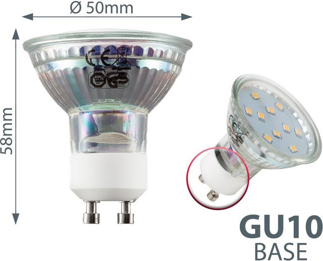 B.K.Licht LED-Leuchtmittel, GU10, 5 Stück, Warmweiß, LED Lampe Birne 3W 3.000K 250 Lumen Energiesparlampe-Leuchtmittel-Inspirationen