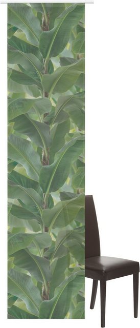 Schiebegardine »Banana-Tree«, ELBERSDRUCKE, Klettband (1 Stück), Schiebevorhang mit Klettband Banana-Tree 03 grün 245x60 cm halbtransparent Digitaldruck-Gardinen-Inspirationen