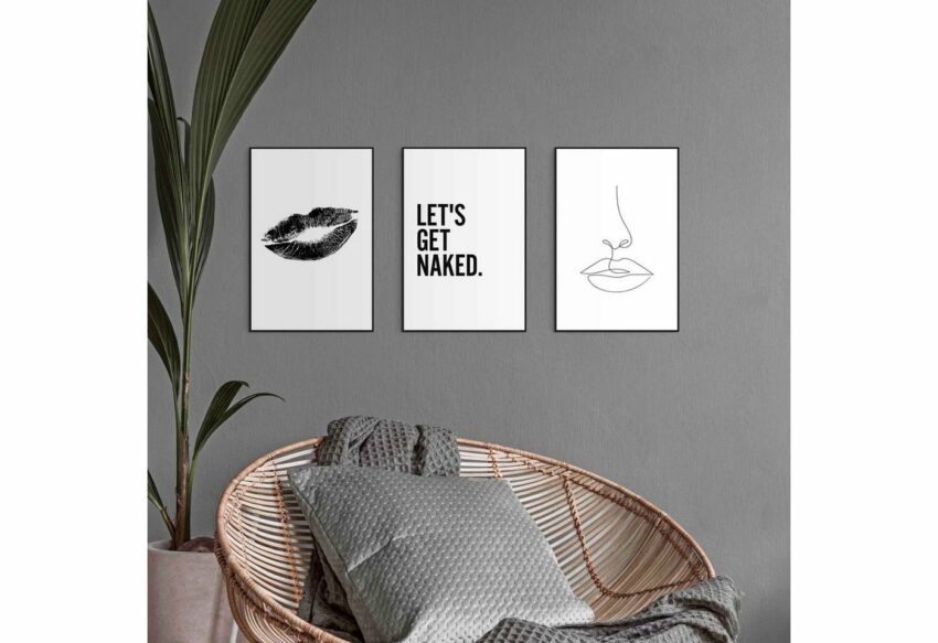 Reinders! Wandbild »Frau Zitat - Linienzeichnung - Modern - Text - Trendy«, (3 Stück)-Bilder-Ideen für dein Zuhause von Home Trends