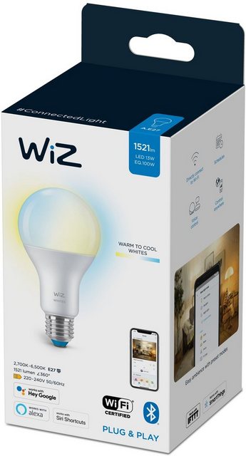 WiZ »WiZ Wi-Fi BLE 100W A67 E27 927-65 TW 1PF/6« LED-Leuchtmittel, E27, 1 Stück, Warmweiß, Kreieren Sie mit Wiz Tunable White LED Lampen smarte Beleuchtung für Ihren Alltag.-Leuchtmittel-Inspirationen