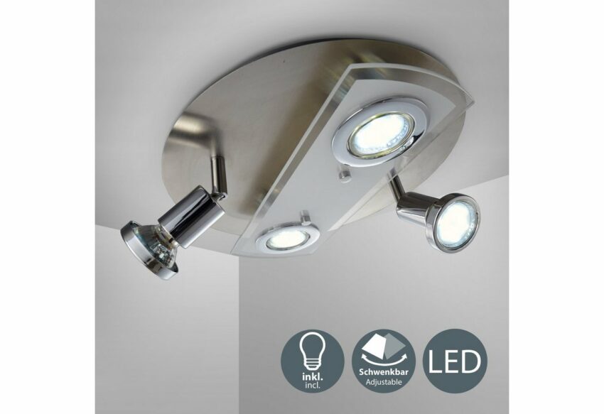 B.K.Licht LED Deckenspot »Orion«, LED Deckenleuchte rund Metall Glas Lampe Wohnzimmer Strahler inkl. 3W 350lm GU10-Lampen-Ideen für dein Zuhause von Home Trends