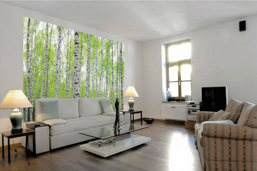 Papermoon Fototapete »Birch Forest«, matt, (5 St), Vlies, 5 Bahnen, 250 x 180 cm-Tapeten-Ideen für dein Zuhause von Home Trends