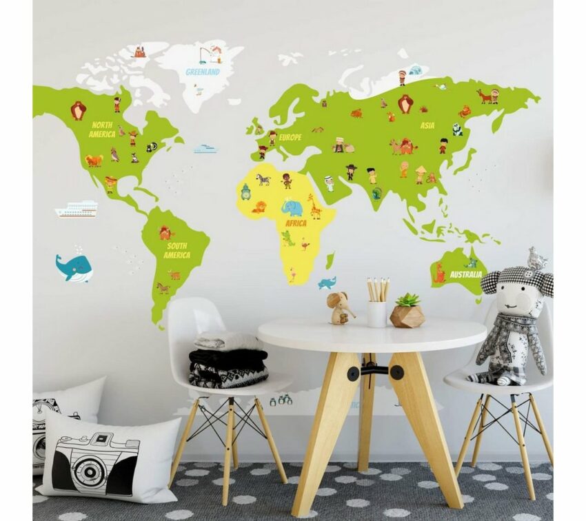 Wall-Art Wandtattoo »Lustige Kinder Weltkarte 3D« (1 Stück)-Wandtattoos-Ideen für dein Zuhause von Home Trends