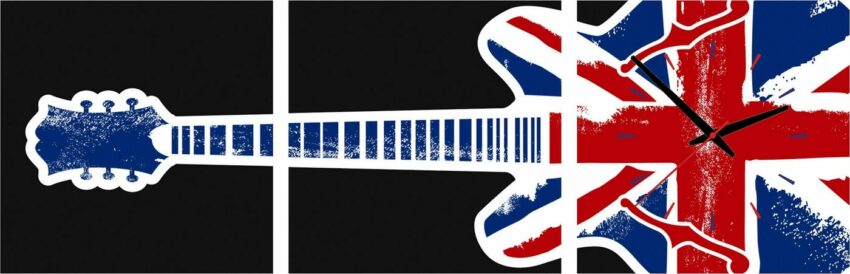 Conni Oberkircher´s Bild »English Guitar - E-Gitarre«, Gitarre (Set), mit dekorativer Uhr, England, Musik, Rock-Bilder-Ideen für dein Zuhause von Home Trends