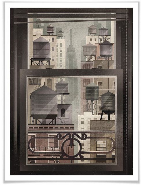 Wall-Art Poster »NYC Watertowers«, New York (1 Stück), Poster, Wandbild, Bild, Wandposter-Bilder-Inspirationen