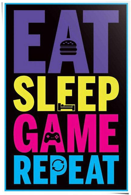Reinders! Poster »Eat sleep game repeat«, (1 Stück)-Bilder-Inspirationen