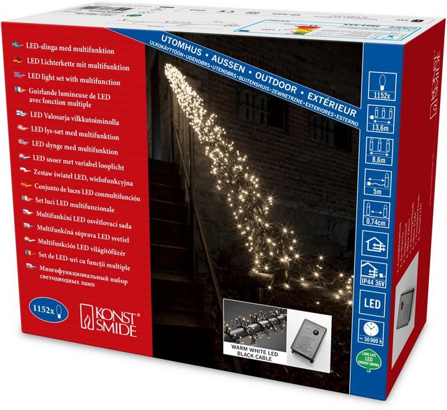 KONSTSMIDE LED-Lichterkette »Büschellichterkette Cluster«, mit 8 Funktionen und 1152 warmweißen Dioden-Lampen-Inspirationen