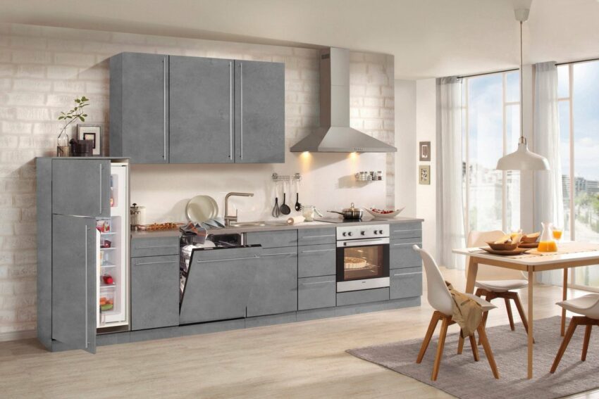 wiho Küchen Küchenzeile »Chicago«, mit E-Geräten, Breite 350 cm-Küchenzeilen-Ideen für dein Zuhause von Home Trends