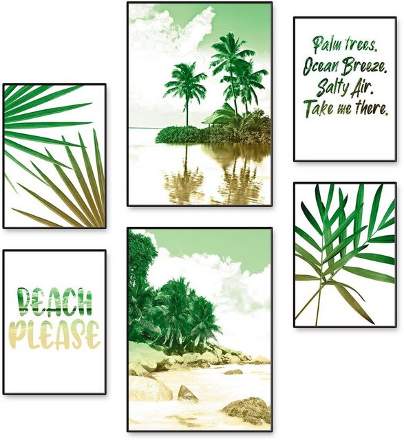 Artland Poster »Palmen, Strand & Meer«, Bäume (6 Stück), Poster, Wandbild, Bild, Wandposter-Bilder-Inspirationen