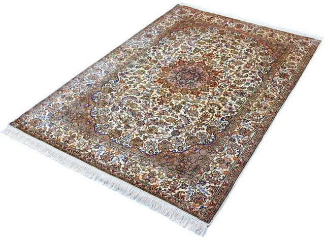 Seidenteppich »Kashan 12489«, Kayoom, rechteckig, Höhe 10 mm, Einzelstück mit Zertifikat, Wohnzimmer-Teppiche-Inspirationen