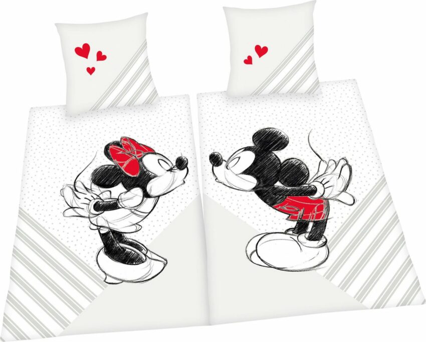 Partnerbettwäsche »Disney´s Mickey und Minnie Mouse«, Disney, Partnerbettwäsche bestehend aus 1x Minnie Mouse Bettwäsche und 1x Mickey Mouse Bettwäsche-Bettwäsche-Ideen für dein Zuhause von Home Trends
