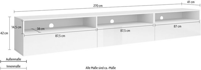 Helvetia Lowboard »Baros«, stehend/hängend montierbar, Breite 270 cm-Lowboards-Inspirationen