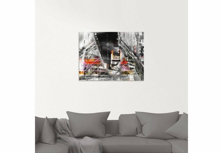 Artland Glasbild »City Collage«, Züge (1 Stück)-Bilder-Ideen für dein Zuhause von Home Trends