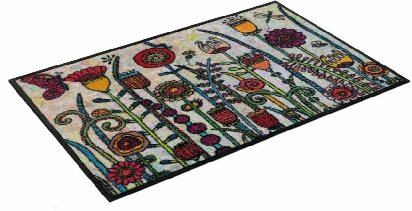 Fußmatte »Sonnentag«, wash+dry by Kleen-Tex, rechteckig, Höhe 7 mm, Schmutzfangmatte, Motiv Blumen, In- und Outdoor geeignet, waschbar-Fußmatten-Ideen für dein Zuhause von Home Trends