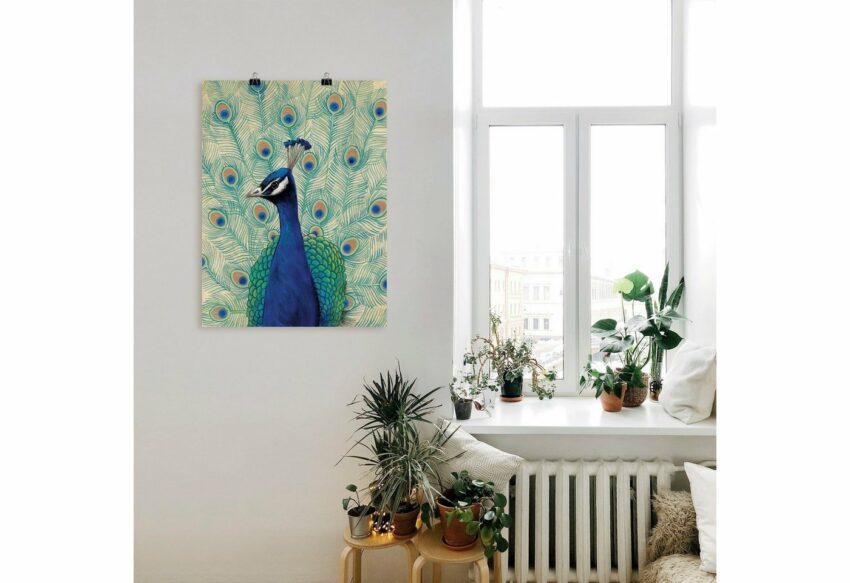 Artland Wandbild »Blauer Pfau II«, Vögel (1 Stück), in vielen Größen & Produktarten - Alubild / Outdoorbild für den Außenbereich, Leinwandbild, Poster, Wandaufkleber / Wandtattoo auch für Badezimmer geeignet-Bilder-Ideen für dein Zuhause von Home Trends