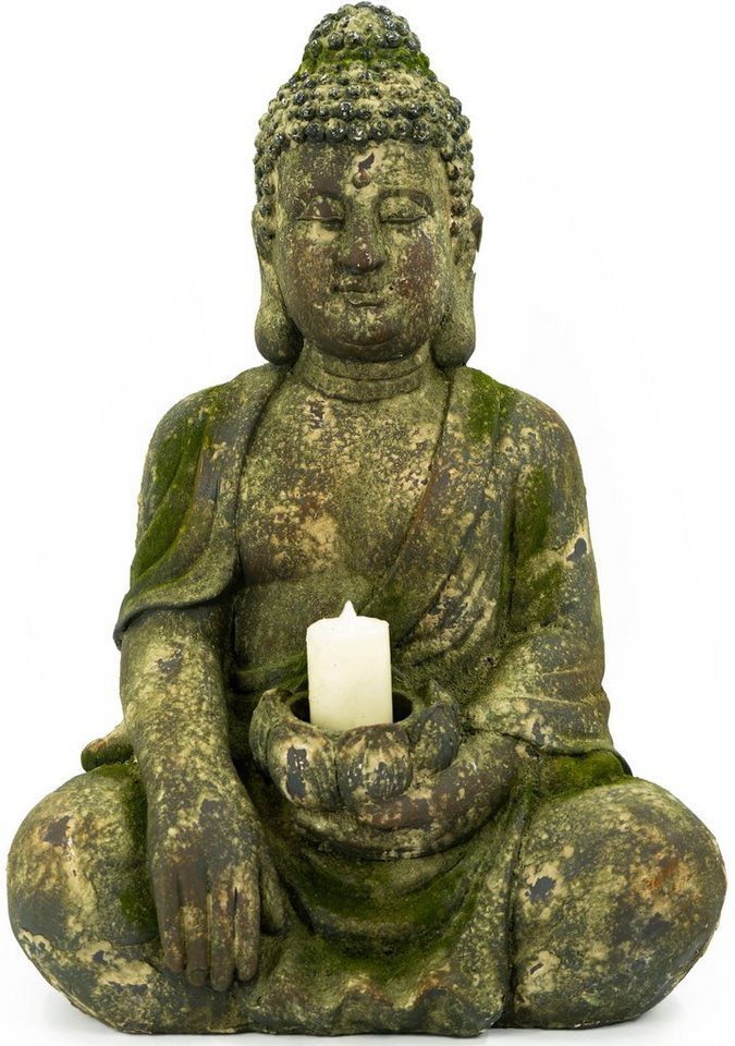 NOOR LIVING Buddhafigur »Buddha, sitzend mit Kerzenhalter« (1 Stück)-Figuren-Ideen für dein Zuhause von Home Trends