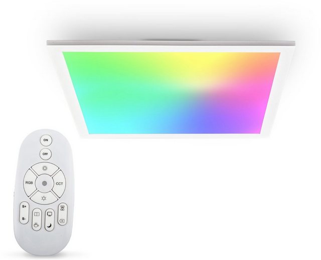 B.K.Licht Deckenleuchte, LED Panel, Farbtemperatur, stufenlos einstellbar, 450x450x42mm, 7 Farben, Ultra Flach, Dimmbar, Fernbedienung-Lampen-Inspirationen