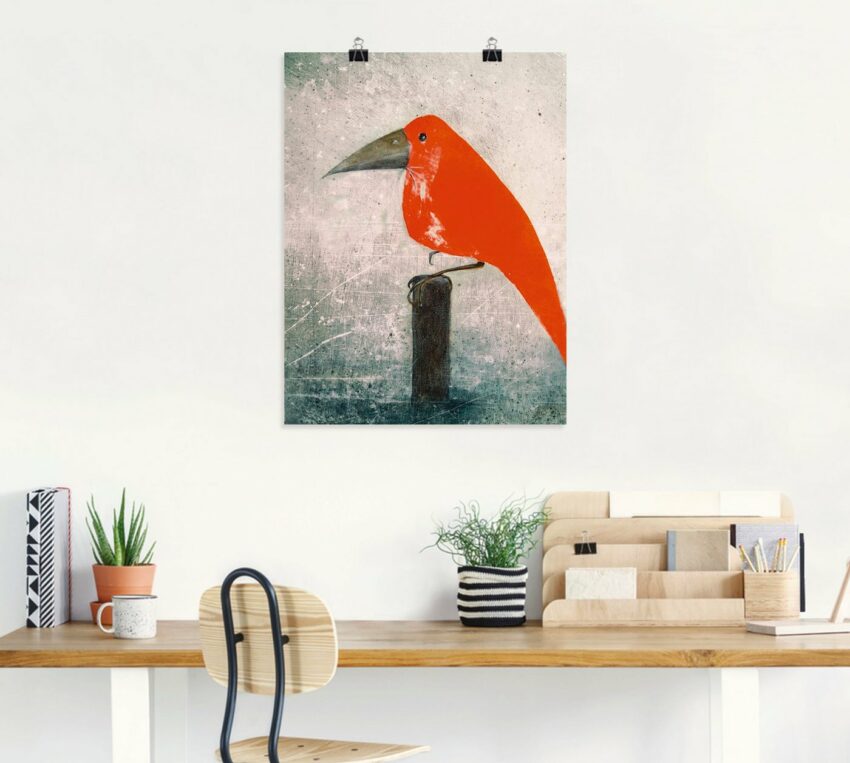 Artland Wandbild »Der Rote Vogel«, Vögel (1 Stück), in vielen Größen & Produktarten -Leinwandbild, Poster, Wandaufkleber / Wandtattoo auch für Badezimmer geeignet-Bilder-Ideen für dein Zuhause von Home Trends