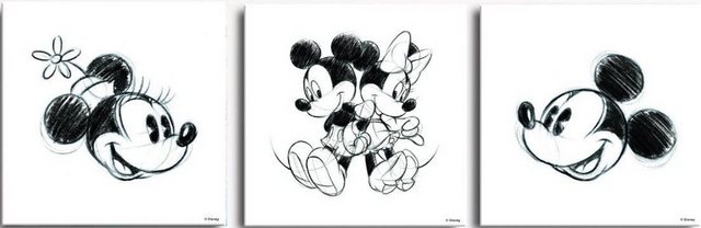 Disney Mehrteilige Bilder »Mickey & Minnie«, (Set, 3 Stück)-Bilder-Inspirationen