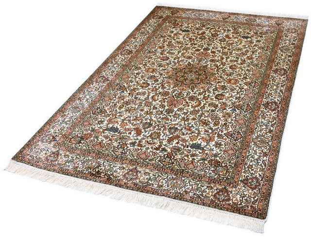 Seidenteppich »Kashan 8984«, Kayoom, rechteckig, Höhe 10 mm, Einzelstück mit Zertifikat, Wohnzimmer-Teppiche-Inspirationen