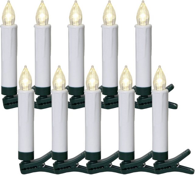 EGLO LED-Christbaumkerzen, 10-flammig, 10er Set - LED Baumbeleuchtung/Kerze / weiß / 10X0,06W / Beleuchtung - Licht - Weihnachtsbeleuchtung - Weihnachtsdeko - Dekolicht - Dekoration - Winter - Winterdeko - Weihnachten-Lampen-Inspirationen