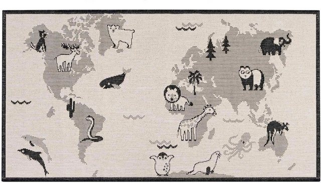Kinderteppich »LINIA - Weltkarte«, Primaflor-Ideen in Textil, rechteckig, Höhe 3 mm, Flachgewebe, Motiv Weltkarte, In- und Outdoor geeignet, Kinderzimmer-Teppiche-Inspirationen