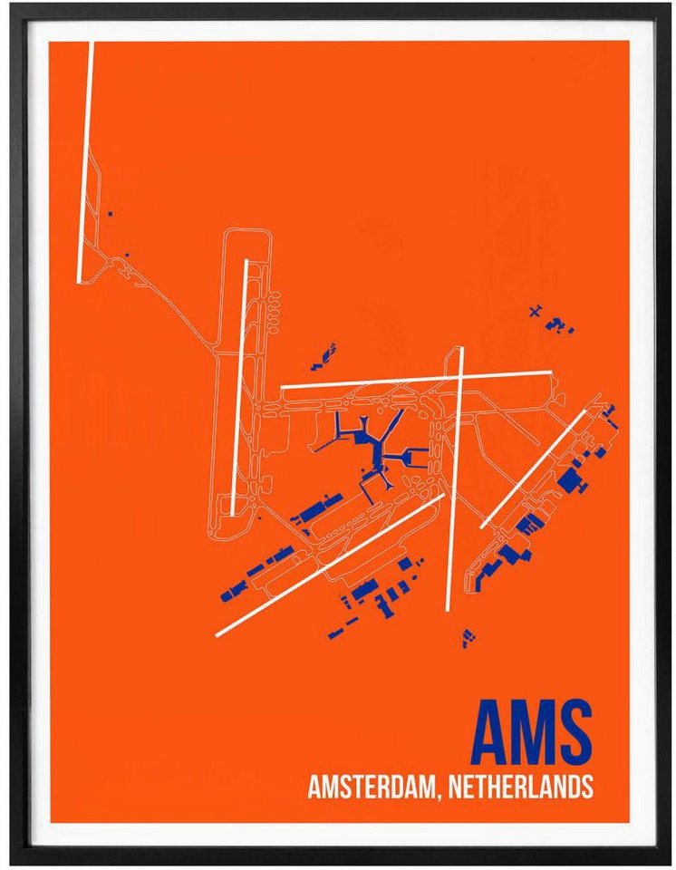 Wall-Art Poster »Wandbild AMS Grundriss Amsterdam«, Grundriss (1 Stück), Poster, Wandbild, Bild, Wandposter-Bilder-Ideen für dein Zuhause von Home Trends