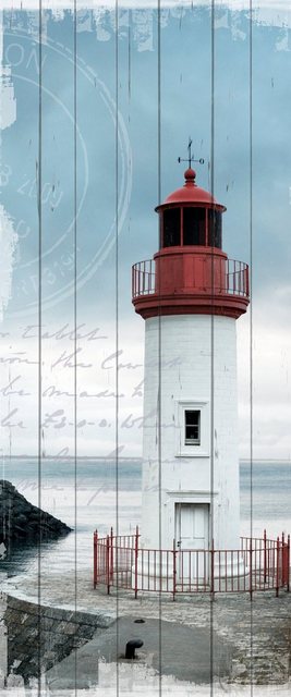 queence Holzbild »Einsamer Leuchtturm«, 80x40 cm-Bilder-Inspirationen