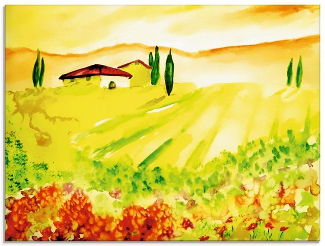 Artland Glasbild »Licht der Toskana«, Felder (1 Stück)-Bilder-Inspirationen
