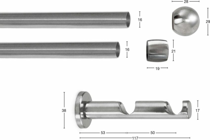 Gardinenstange »Kugel«, GARESA, Ø 16 mm, 2-läufig, Wunschmaßlänge, Vollrund ohne Ringe-Gardinenstangen-Ideen für dein Zuhause von Home Trends