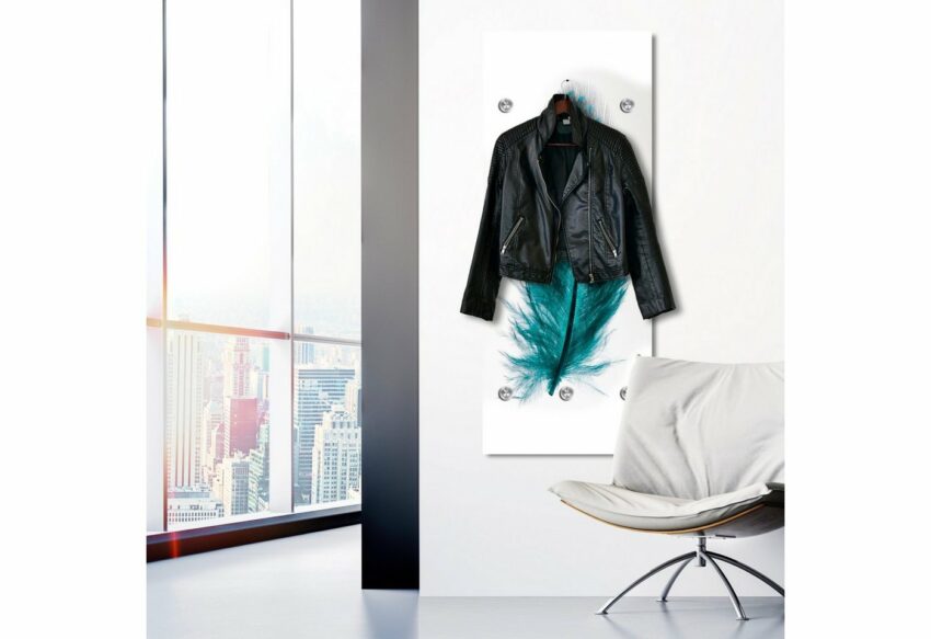 queence Garderobenpaneel »Feder«, mit 6 Haken, 50 x 120 cm-Garderoben-Ideen für dein Zuhause von Home Trends